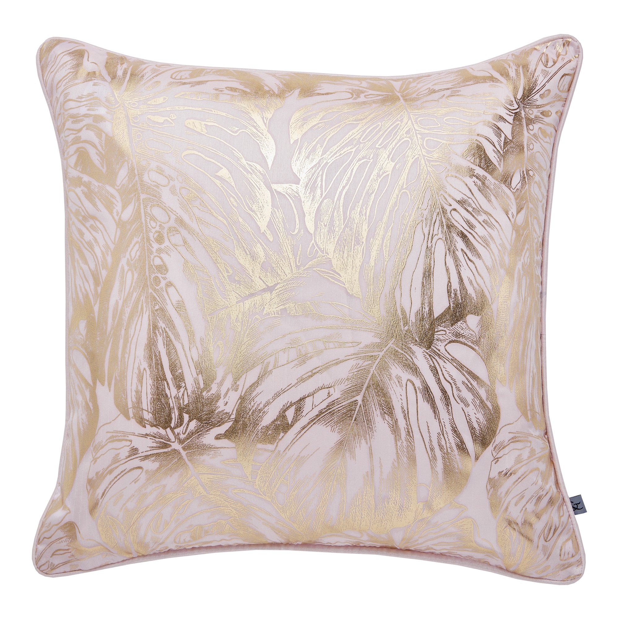 Tropical Leaves Cushion By Graham Brown In Blush Pink